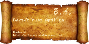 Bartánusz Agáta névjegykártya
